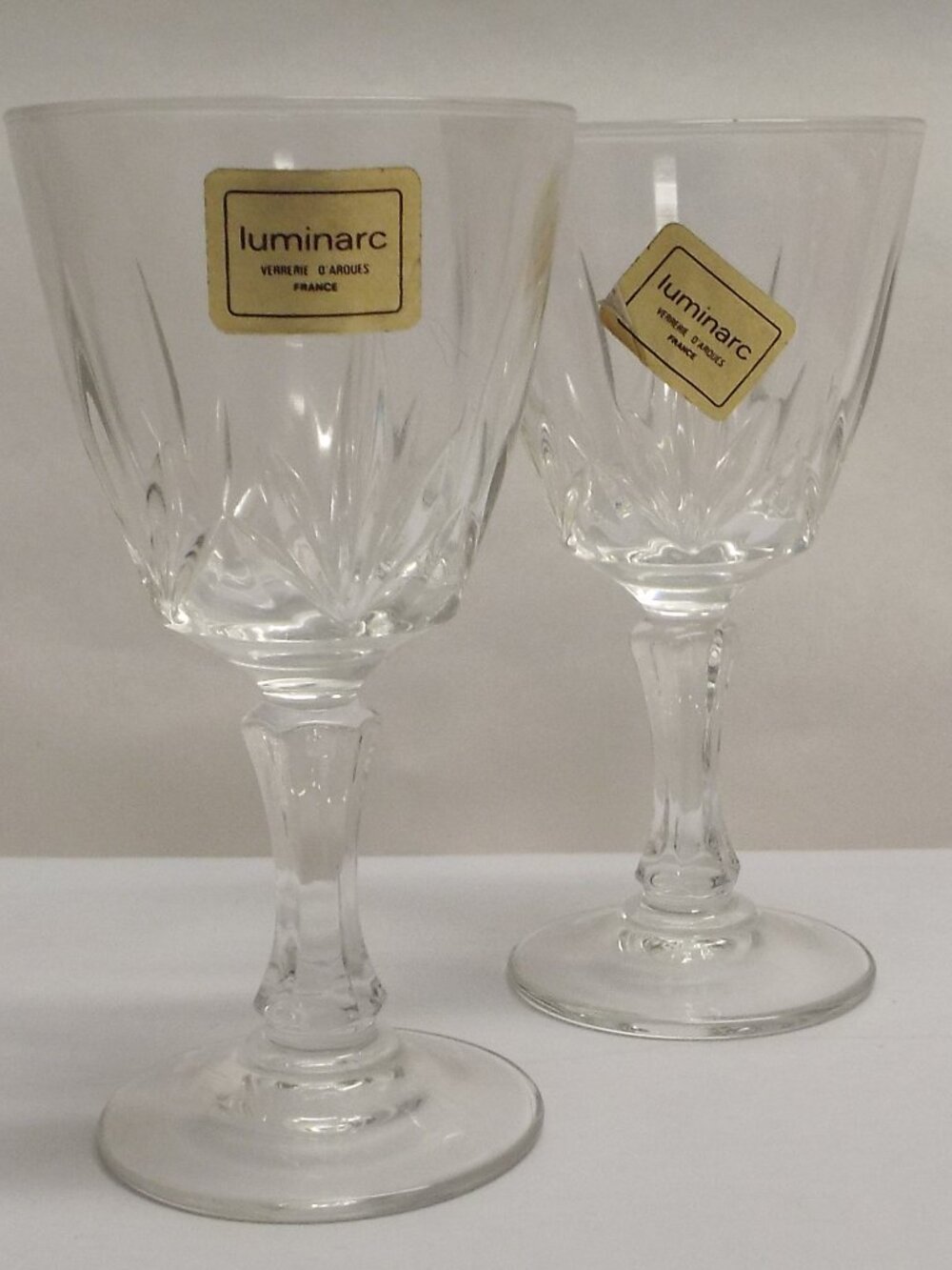 Set 2 LUMINARC Verrerie D’Arques 2 OZ Crystal Cut Cordial - NO chips or cracks